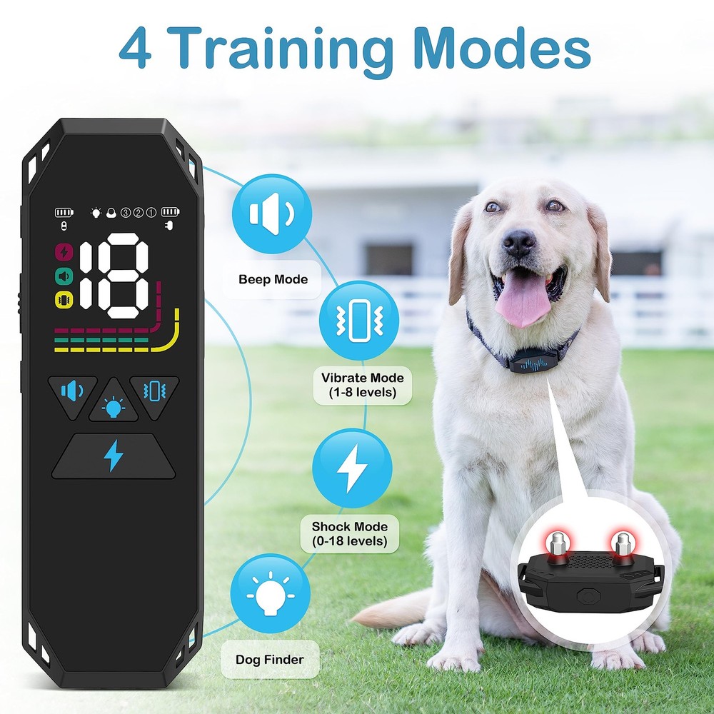 Dog Training Collar with Remote Control, 2500FT Coverage Range and 4 Training...