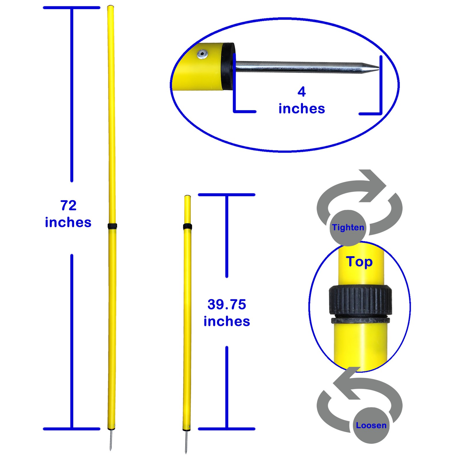 Speed Fitness Crossfit Workout Slalom Soccer Agility Telescopic Poles 6pc 70"