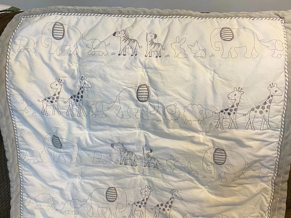 8S+ 9pc CLOUD ISLAND Two by Two Crib Set Quilt Comforter Blanket & Fitted Sheets