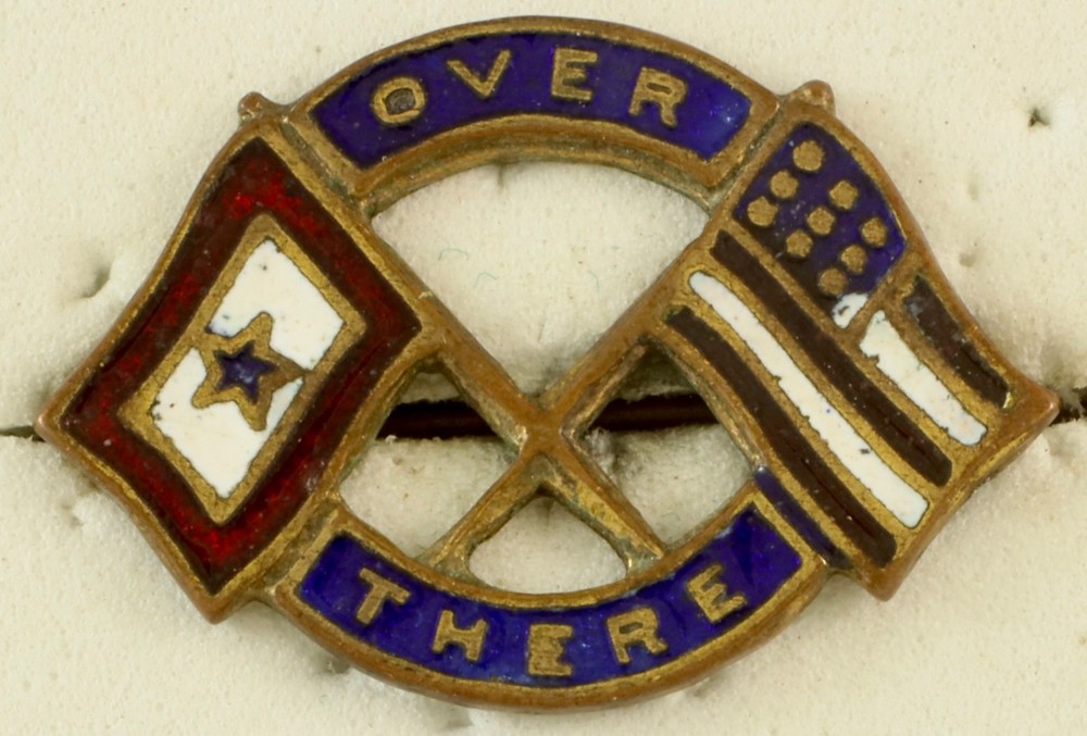 Son in Service "Over There" Crest Pinback