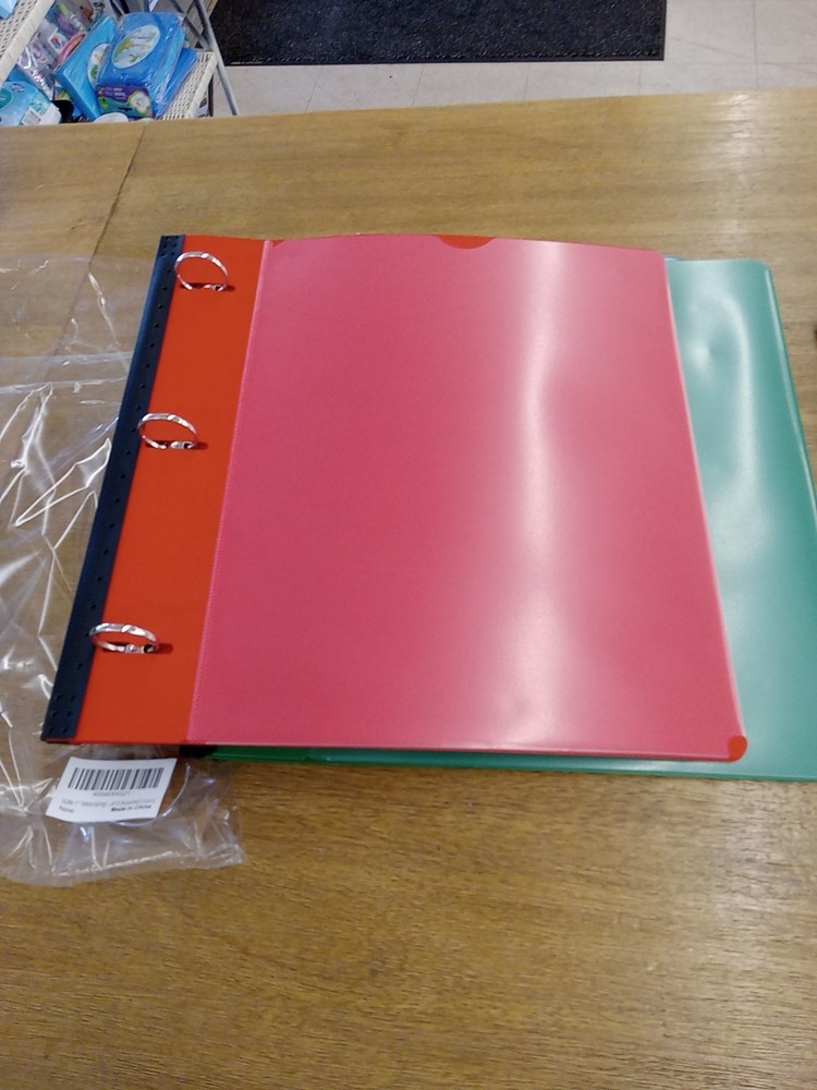 1"telescoping 3ring Binder 4pk,assorted Colors