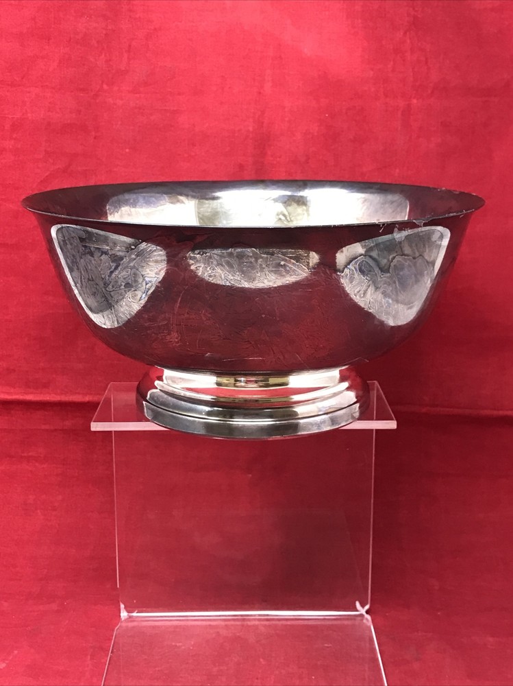 Vintage NEWPORT GORHAM 9" x 4.25" Silver Plated Footed Silverplate Bowl YB79