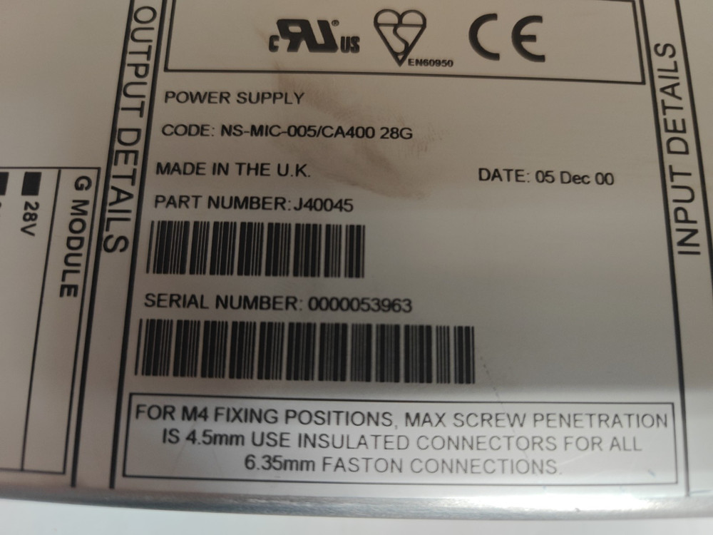 Coutant Lambda J40045 Alpha 400W Power Supply 7990298TU