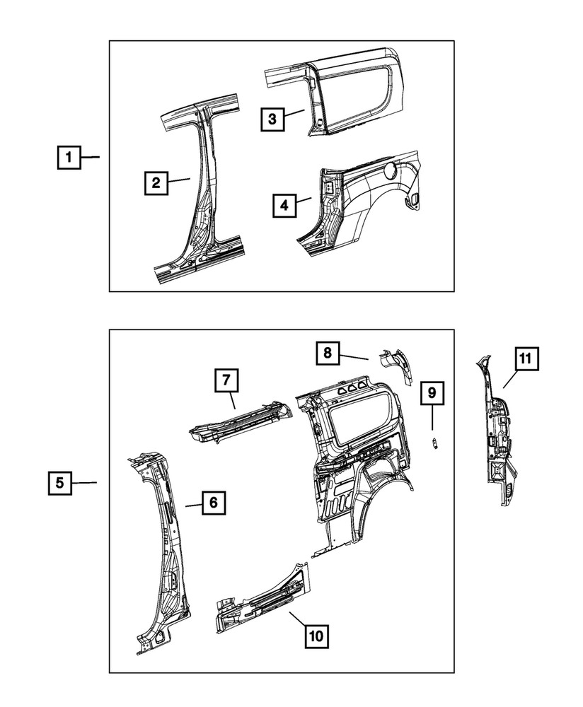 Genuine Mopar Quarter Panel Reinforcement Left 68259236AA