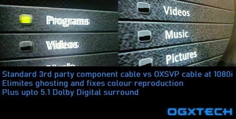 Original OG XBOX Component Cable Official Microsoft HD AV Pack 5.1 Optical