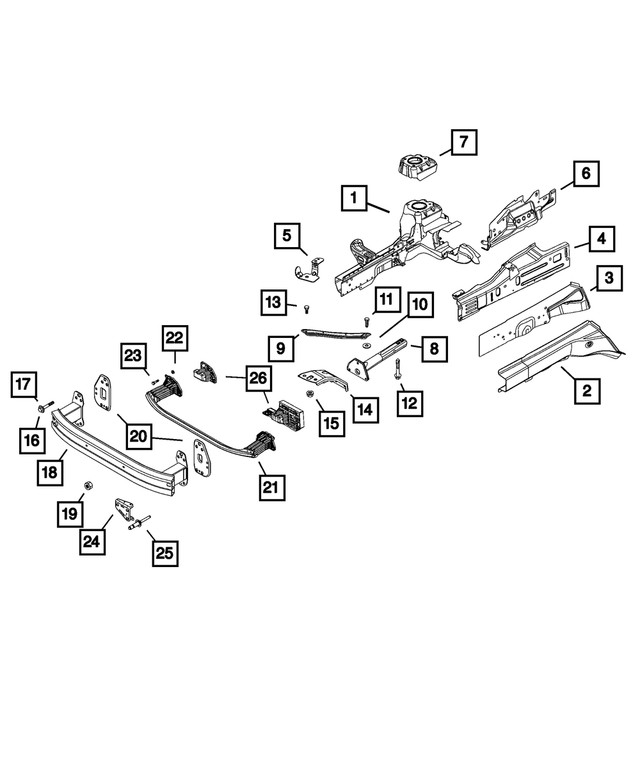 Genuine Mopar Frame Side Rail Left 68243841AA