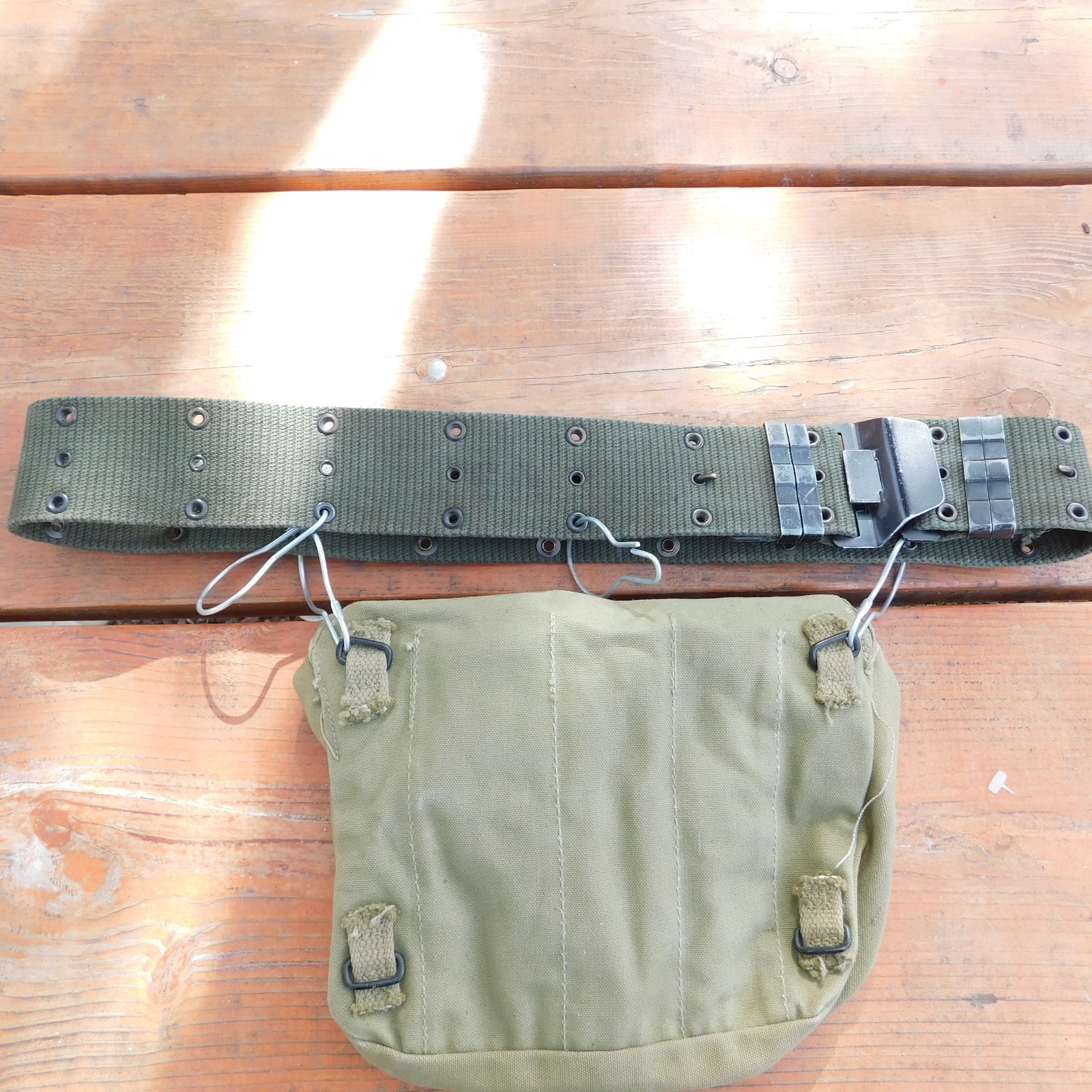 WWII Era US Army M-1928 Canvas Meat Can or Mess Kit Pouch