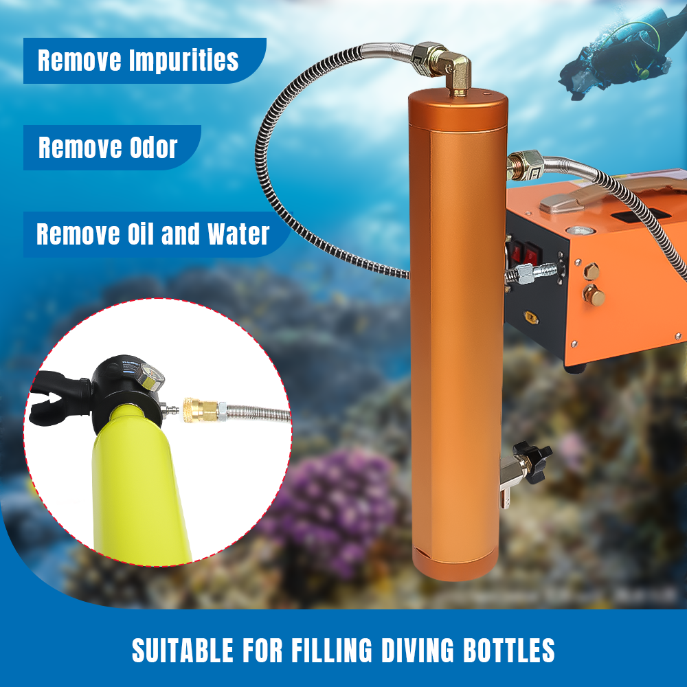 PCP High Pressure Compressor 4500PSI Oil Water Diving Seperator 30Mpa Air Filter