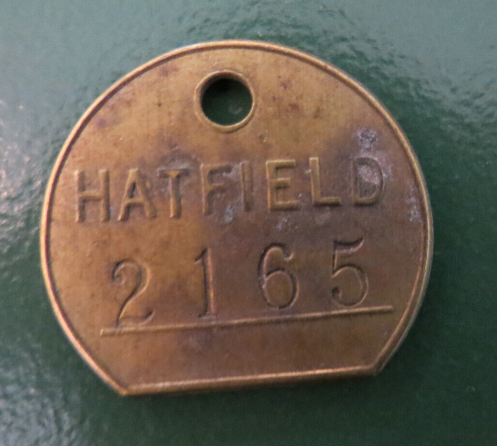 HATFIELD Colliery Pit Check / Tally - marked HATFIELD 2165