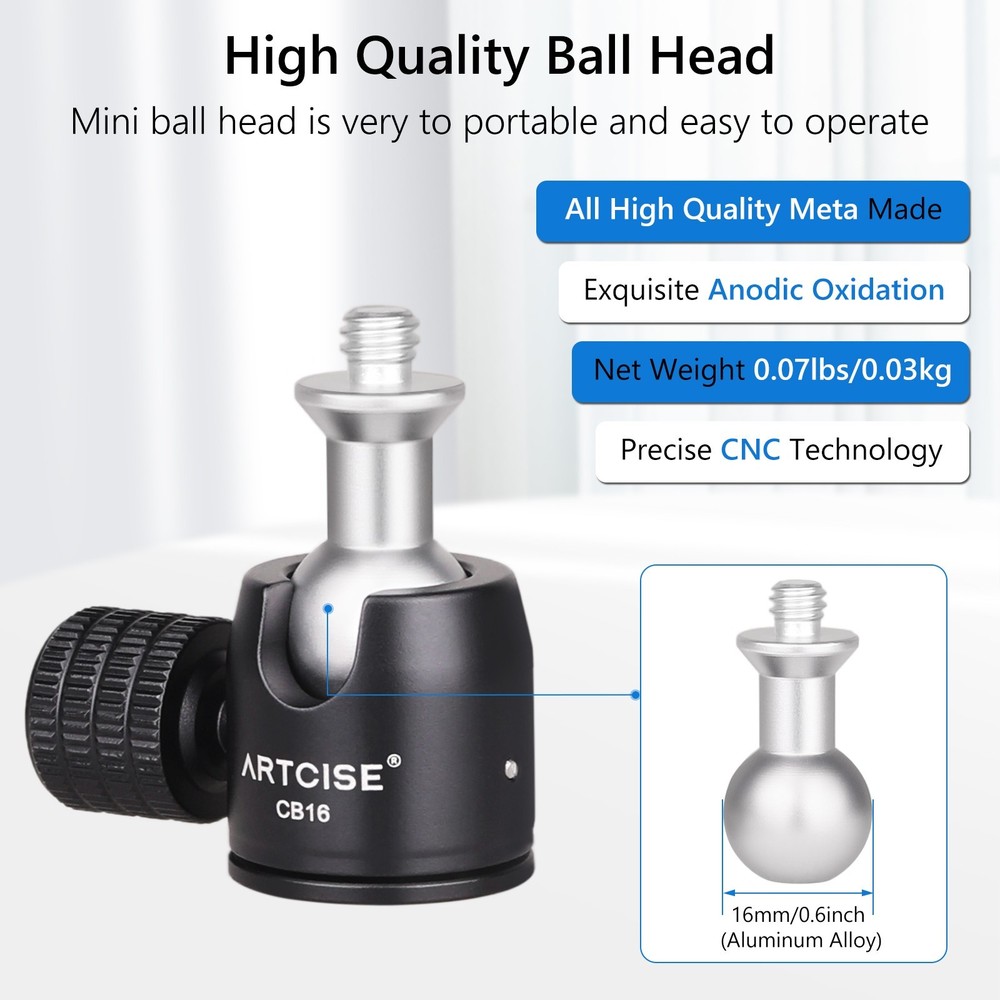 Low-Profile Ball Head Panoramic Camera Tripod Head Rotating Mini Tripod Head