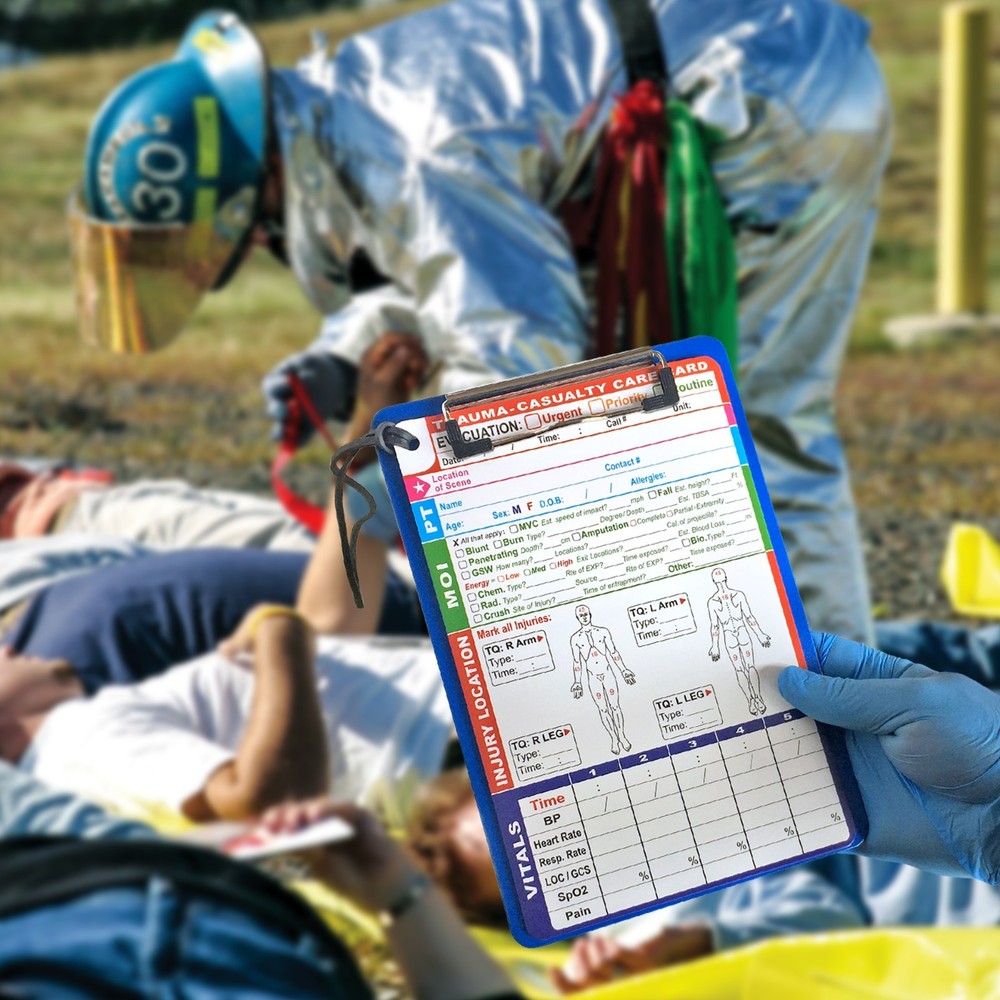 Tactical Combat Casualty Cards (TCCC) 15 pack + a Hyper-Flex Clipboard