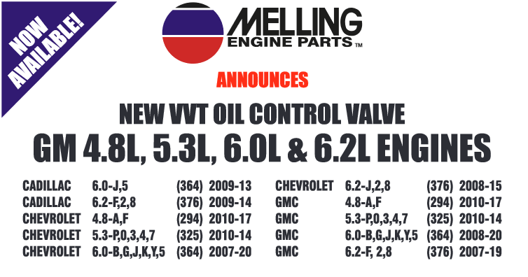 GM LS Engines With VVT Oil Control Valve / Cam Shaft Bolt Melling VCTO-1000