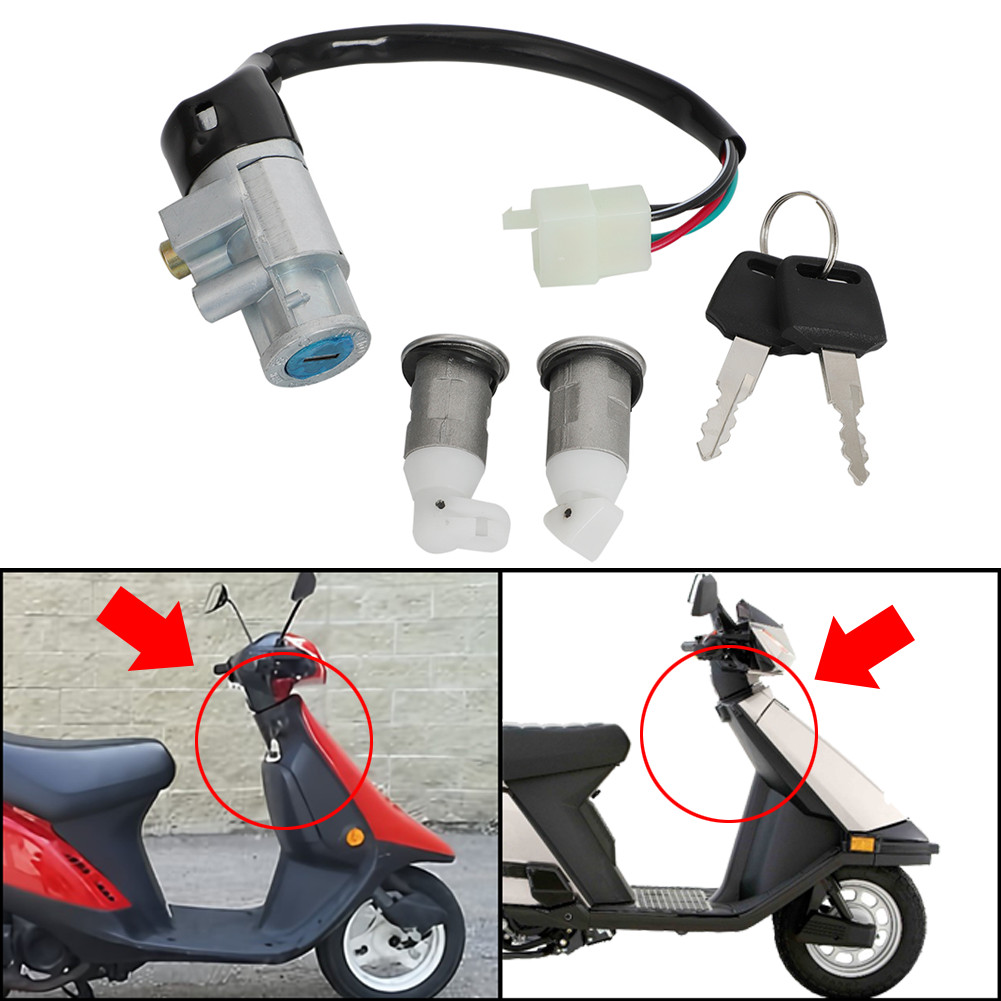 Ignition Switch w/ 2 Keys Harness Kit For Honda Elite 50 SA50 S,SR,LX 1988-2001