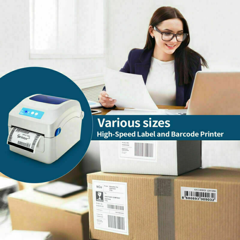 Shipping Label Printer Direct Thermal Barcode USB printer With 6 Rolls labels