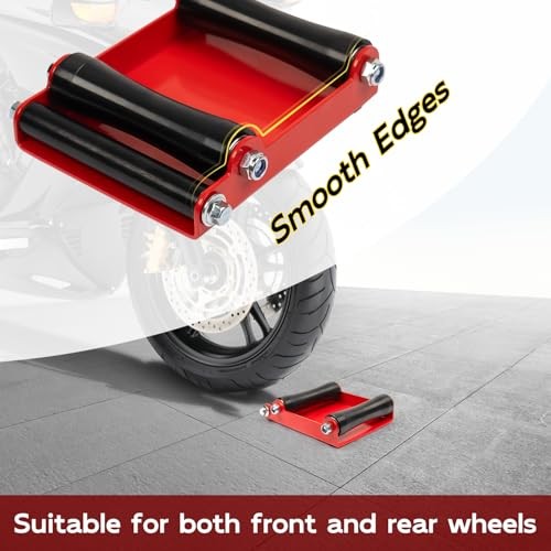 Motorcycle Wheel Cleaning Stand, Bike Wheel Roller Stand for Red and Black