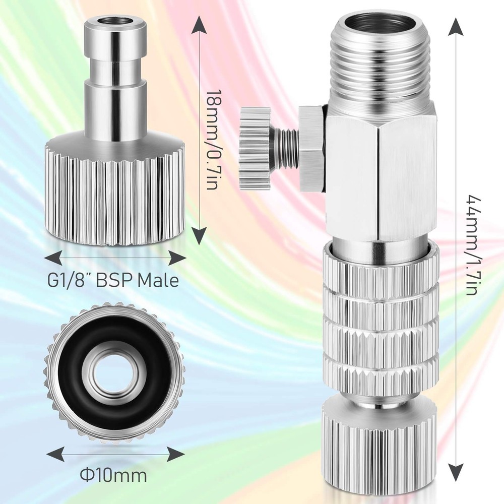 Airbrush Quick Release Coupling Adapter Kit Spray Gun Disconnect Set...