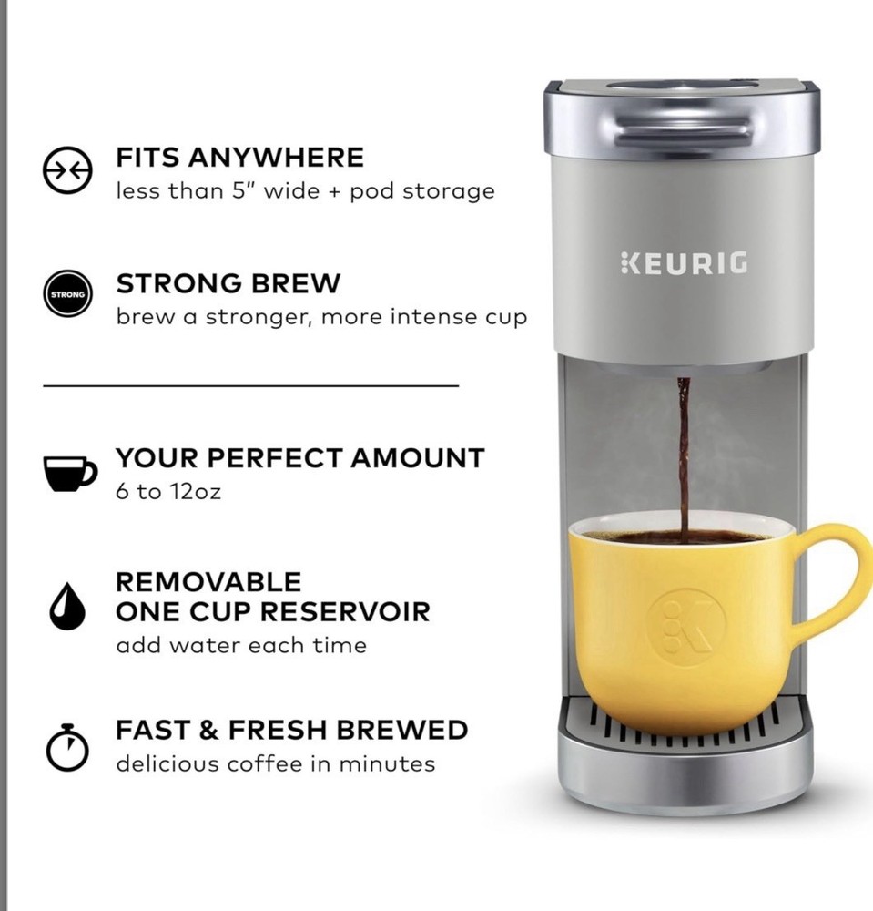 Keurig K-Mini Plus Single Serve K-Cup Pod Coffee Maker - Gray