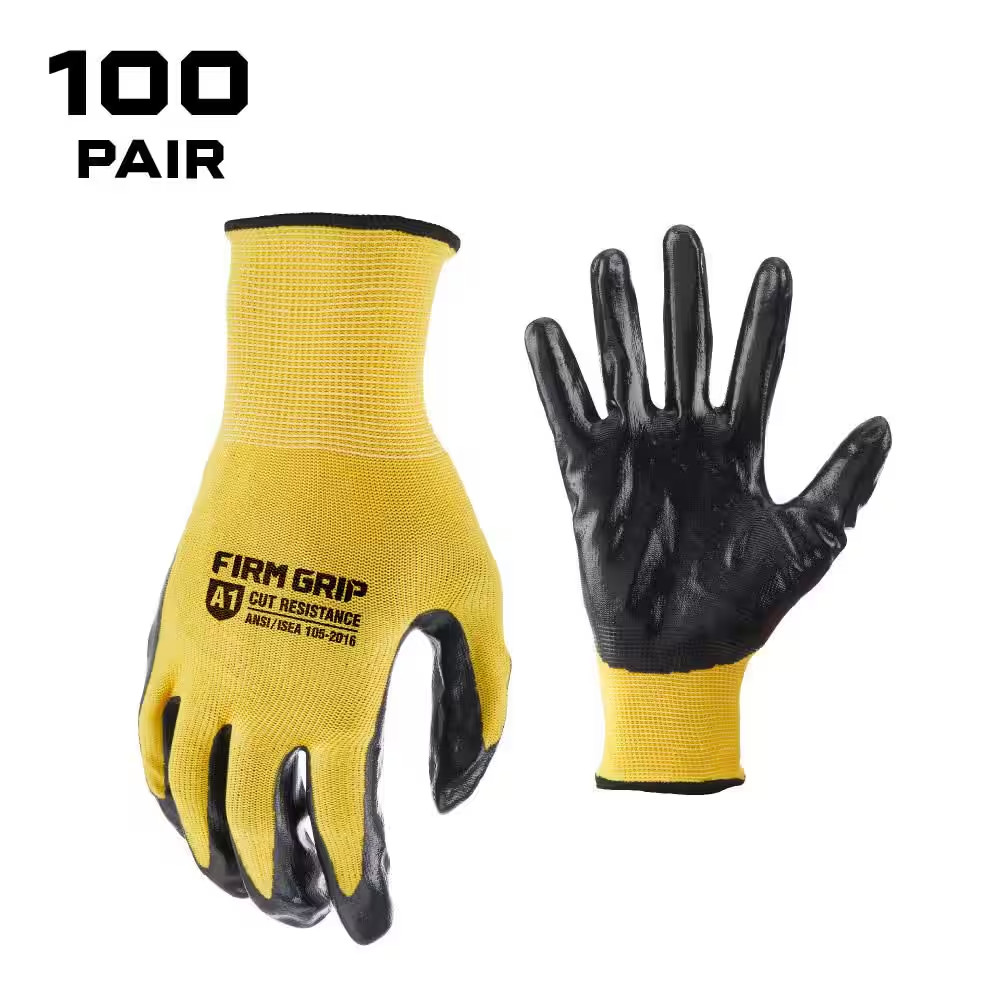 Large Nitrile Coated Outdoor & Work Gloves (100-Pack)