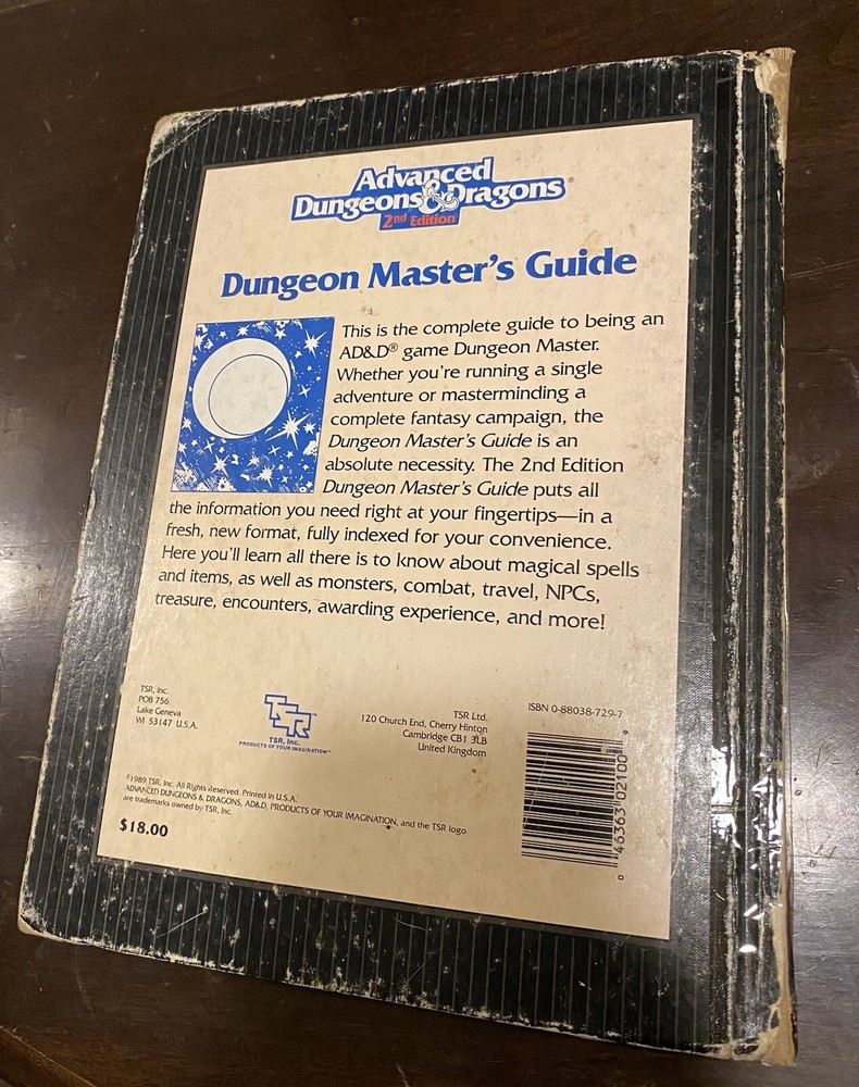 ADVANCED DUNGEONS & DRAGONS Dungeon Master’s Guide – 2nd Edition (1989)