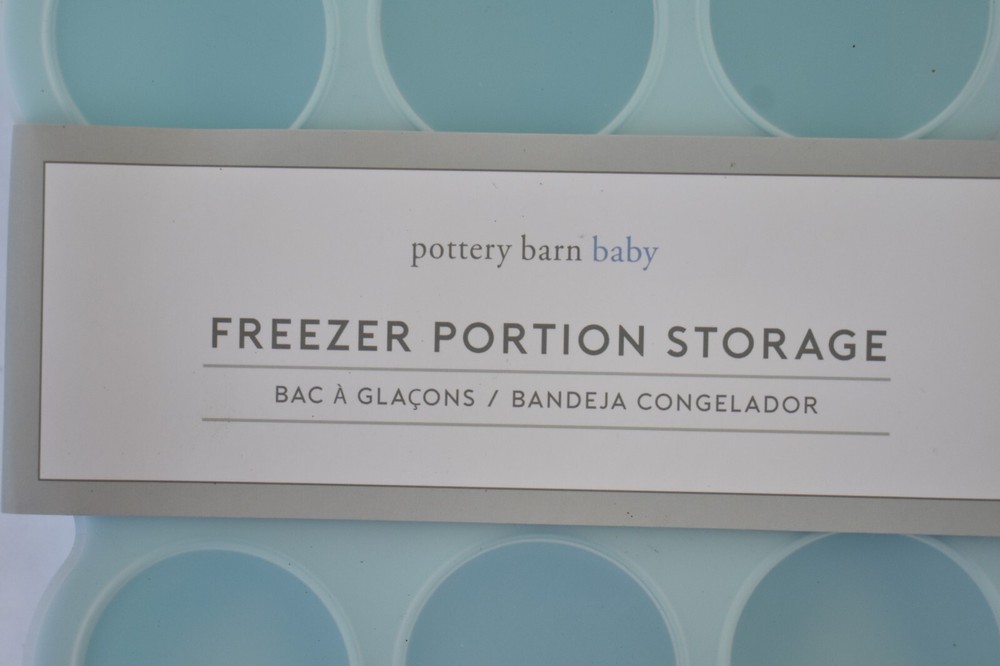 Pottery Barn Freezer Portion Storage Silicone Container Light Blue Aqua