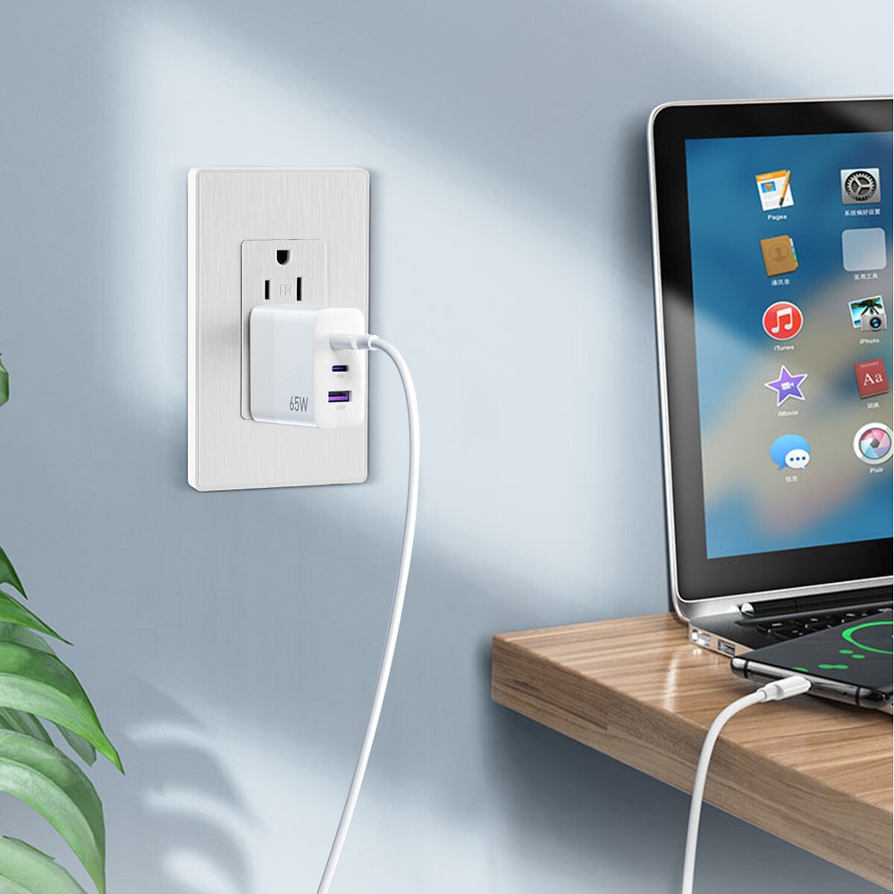 15A Electrical Outlet Panel Wall Socket AC Power Receptacle w/ Type C & A Ports