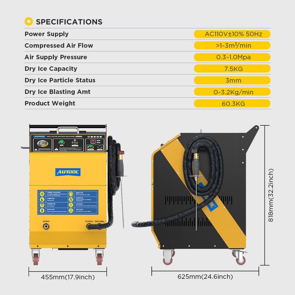 AUTOOL HTS708 Dry Ice Blasting Cleaning Machine Efficient Dry Ice Blaster Machin