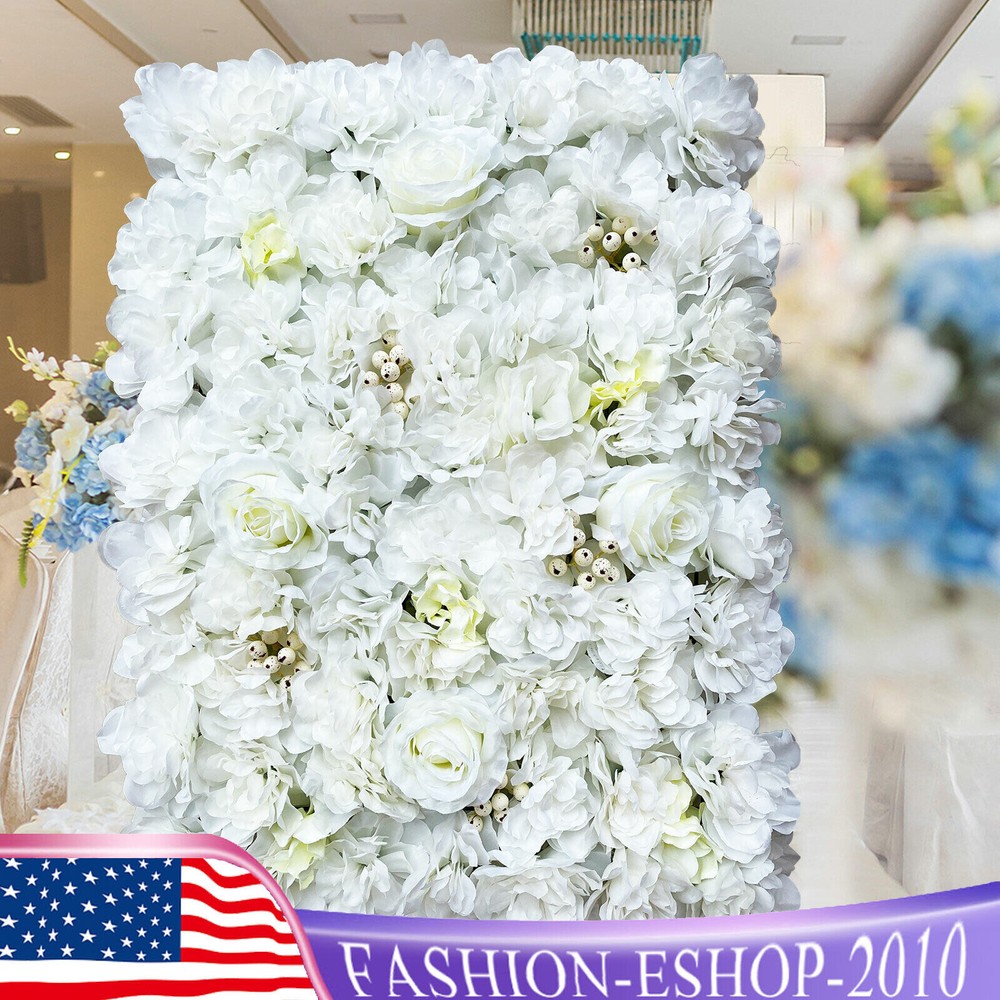 12* Artificial Flower Wall Panel Wedding Backdrop Event Party Flower Wall Panel