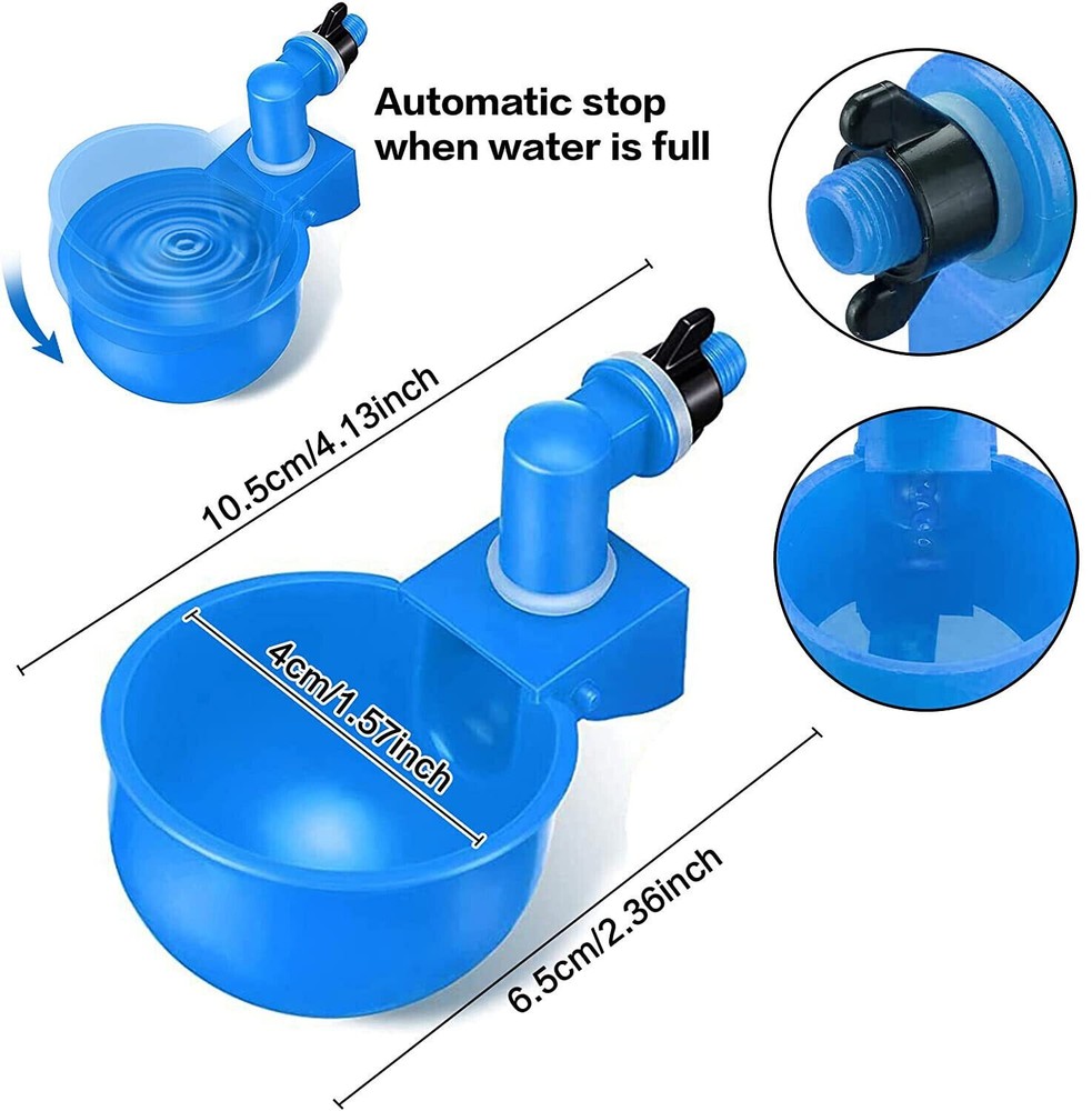 10PCS Automatic Water Cups Poultry Drinker Waterer Chicken Duck Quail Drinking