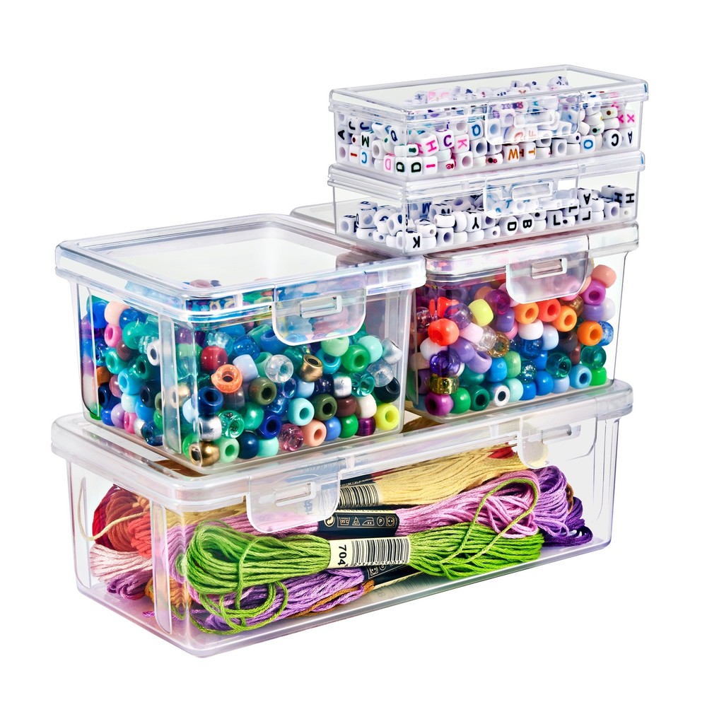 12-Piece Sewing & Craft Material Storage Container Set W/ Lids Storage Sewing