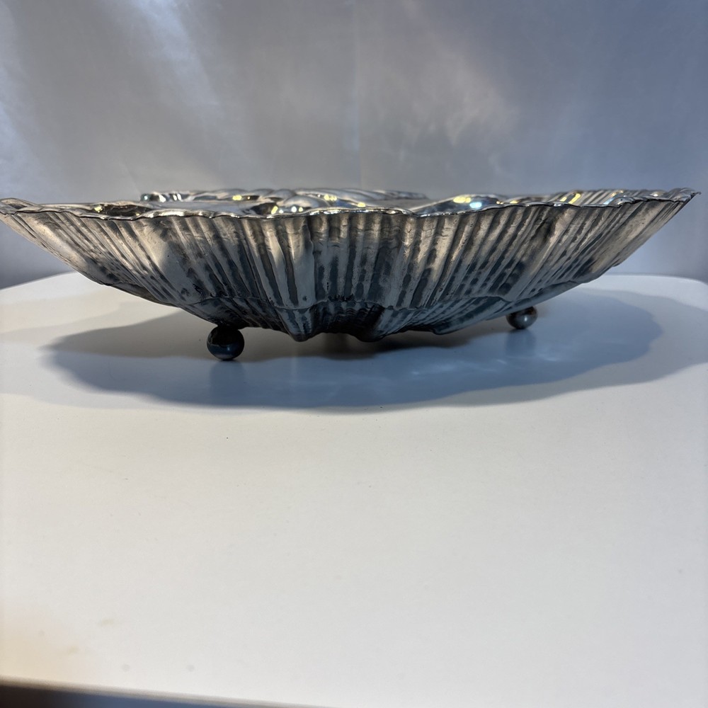 Large 20” Vintage Valenti Spain Silver Plate Shell