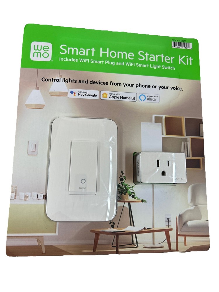 Wemo Smart Home Starter Kit Smart Plug & Switch Controlled Google Apple Alexa