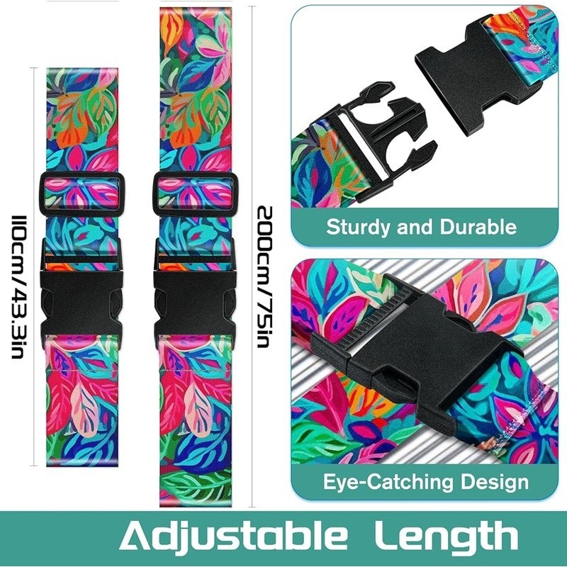 Durable Adjustable Luggage Straps Unique Baggage Identifier Travel Accessory New