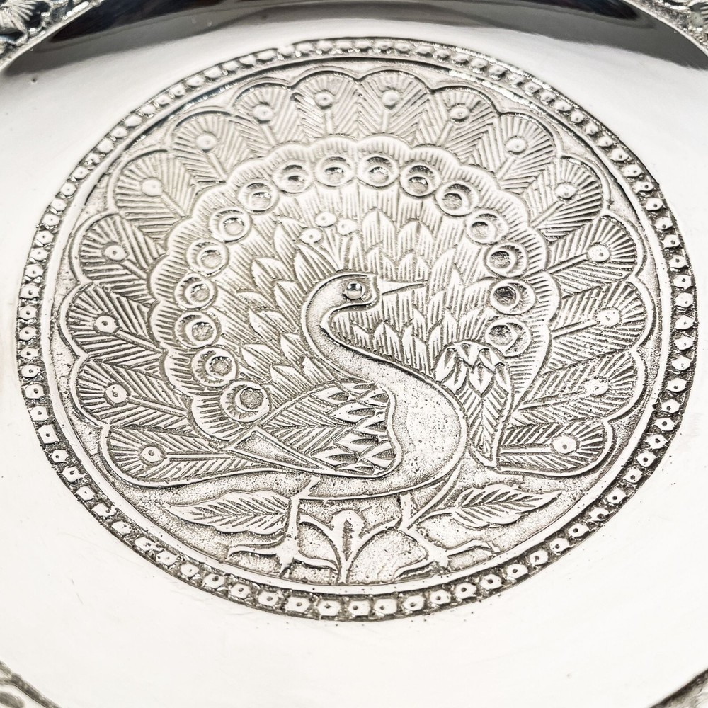 Silver Plated Peacock Design Bowl in Presentation Box