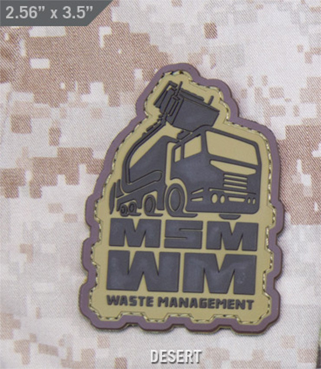 Waste Management PVC Morale Patch DESERT Mil Spec Monkey Webtech Gear Design