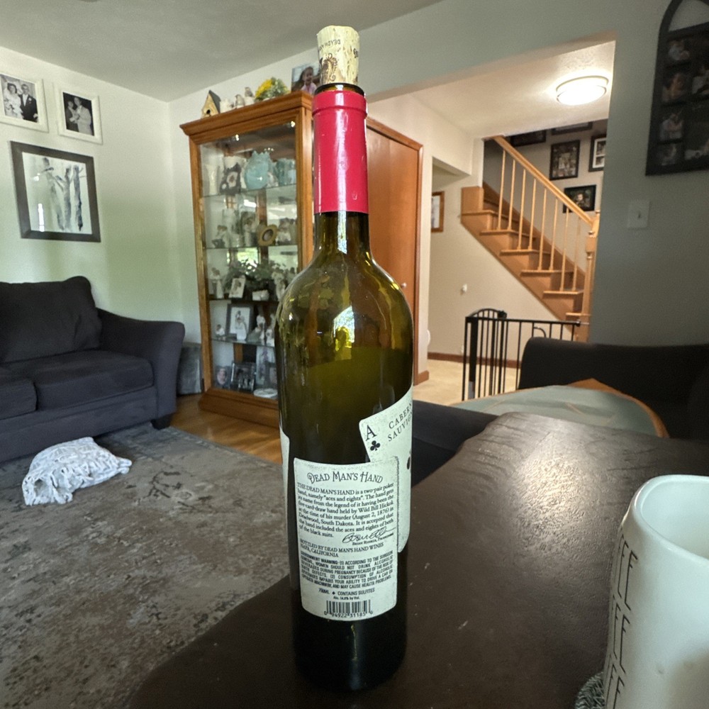 2009 Dead Man's Hand Cab Sauvignon Bottle Empty
