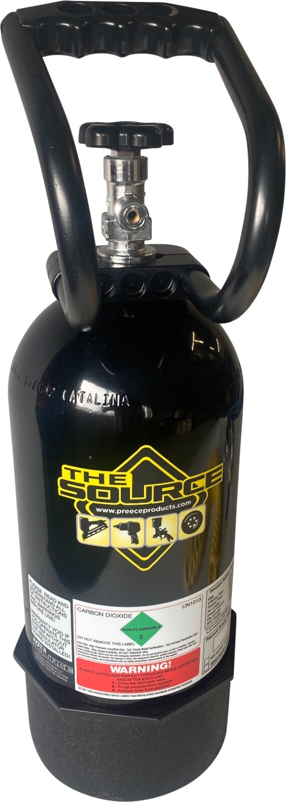 10 lb CO2 Aluminum Carbon Dioxide Tank Cylinder, Handle and Tank Boot