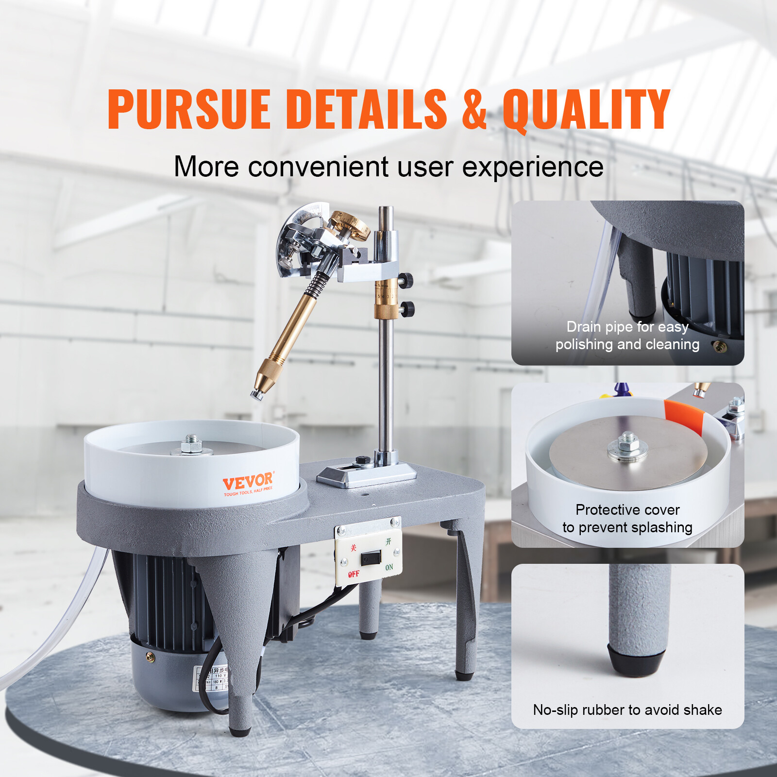 VEVOR Gem Faceting Machine 2800RPM Gemstone Grinding Jewelry Cutting Polisher