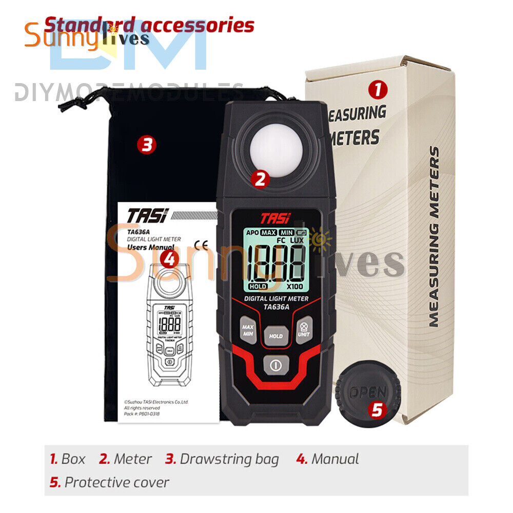 Handheld Digital Light Lux Meter Illuminometer Luminometer 0.1~20000Lux Detector