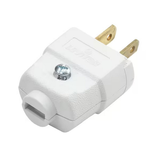 15 Amp 125-Volt 2-Pole 2-Wire Polarized Plug White 101-WH