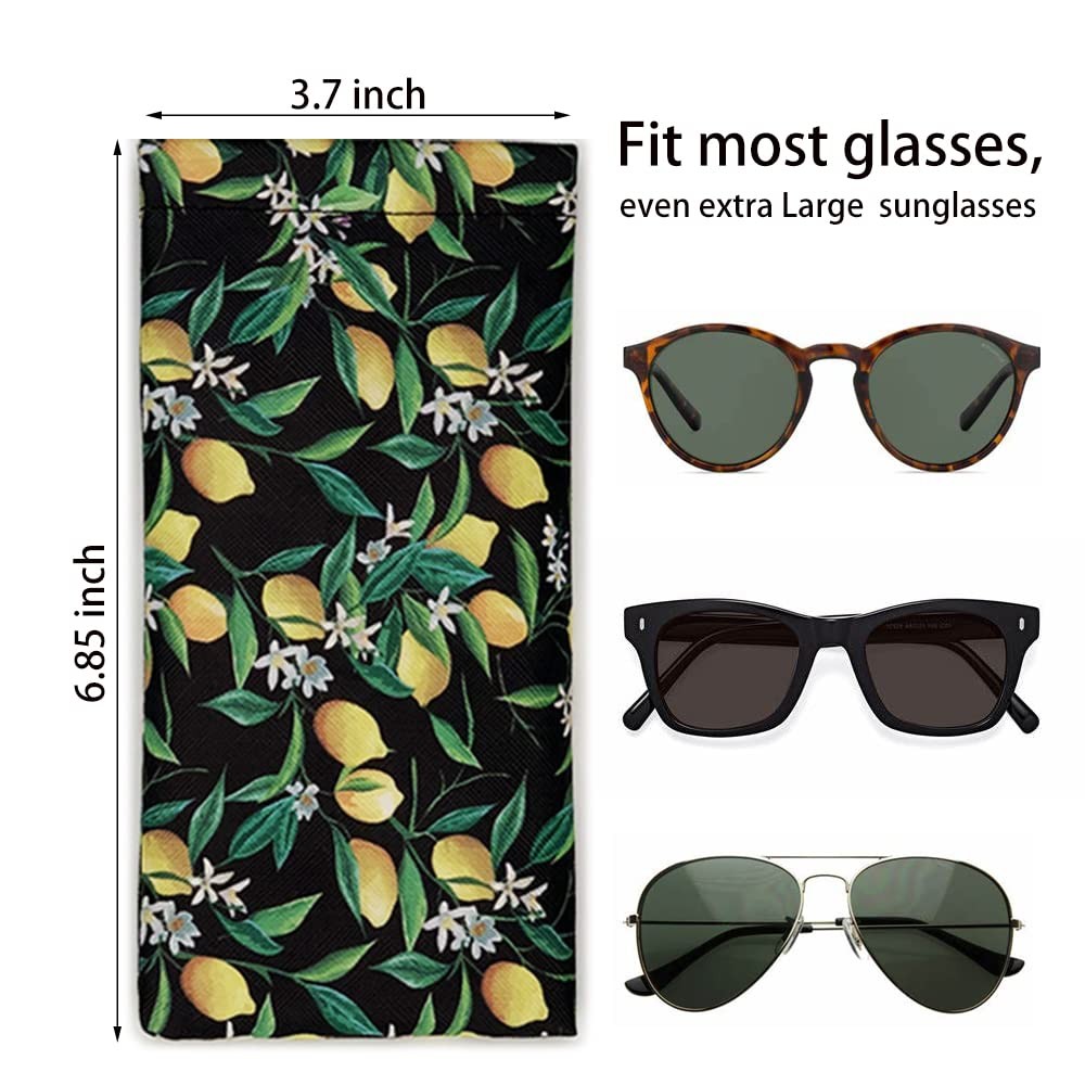Eyeglasses Pouch Soft Leather Glasses Case 3 Pack