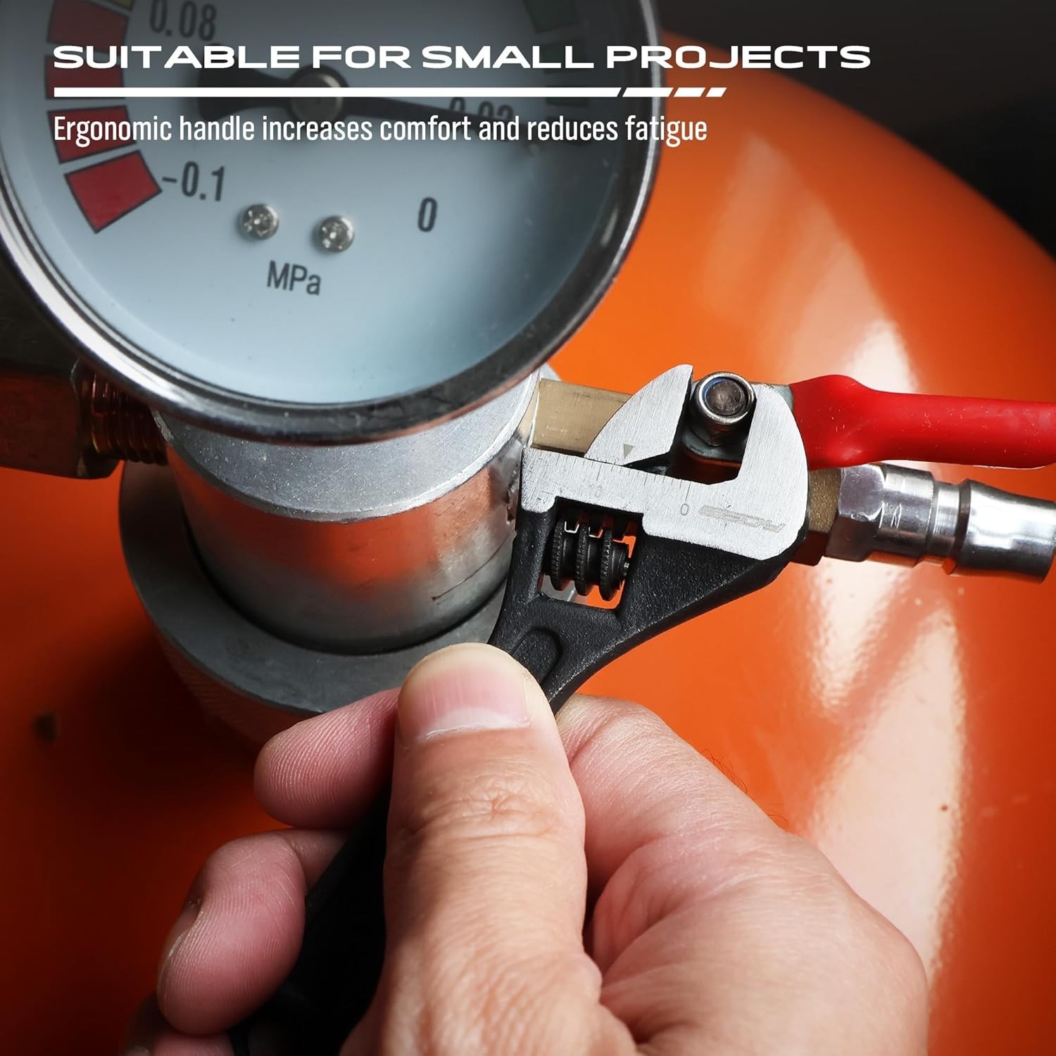 Mini Adjustable Wrench 4 Inch Small Wide Jaw Spanner with Inch Metric Scale