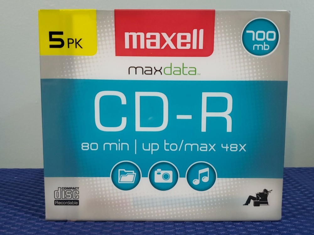 Maxell 5PK CD-R 48x 700mb 80min New Sealed