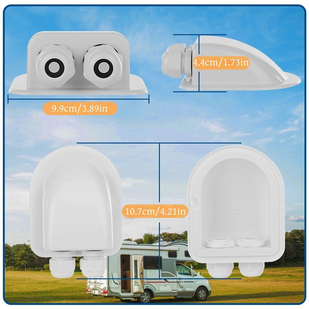Universal Waterproof Junction Box for Solar Panel Cable Entry and Protection