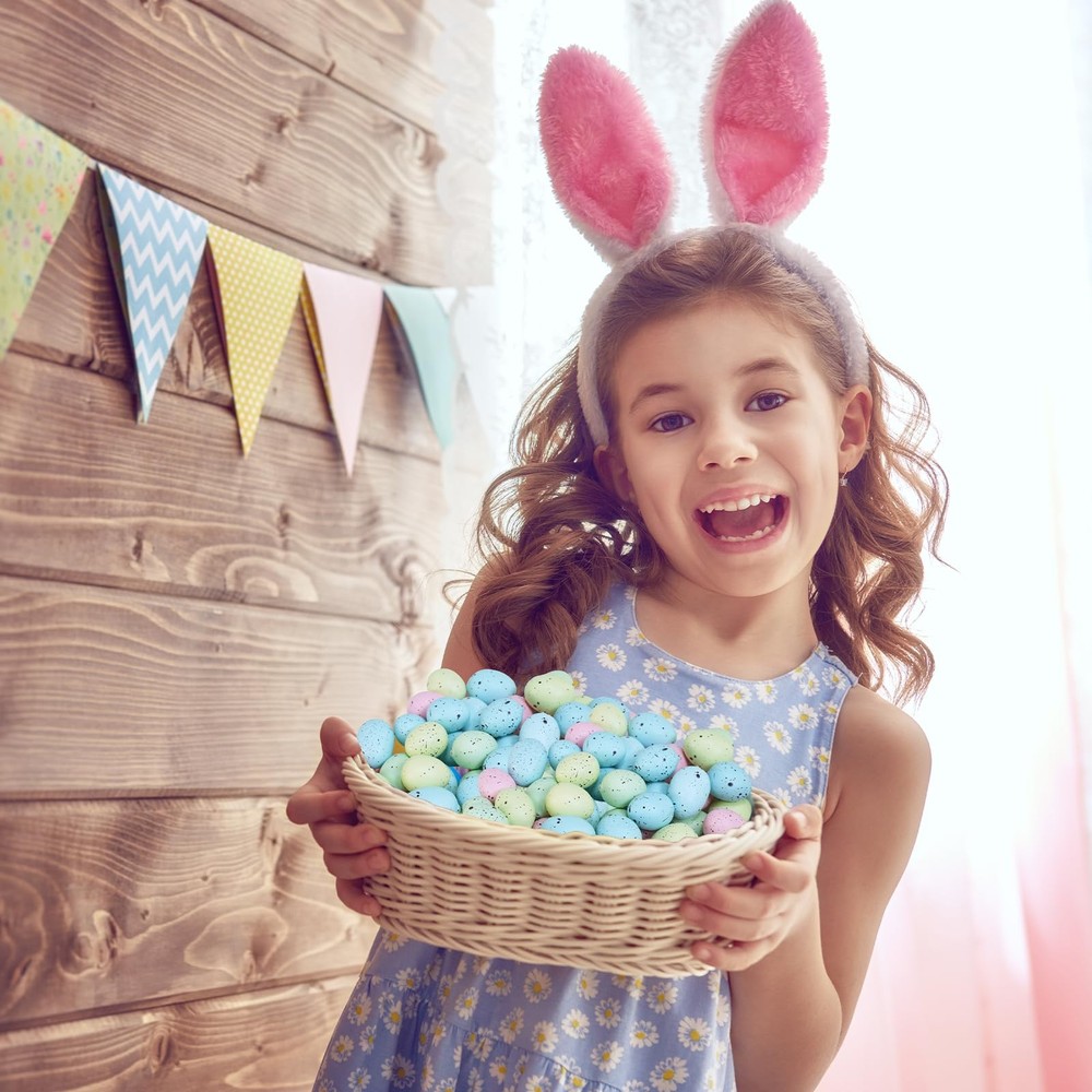 140 Pcs 5 Colors Mini Artificial Easter Eggs Decorative Speckled Eggs Pastel ...