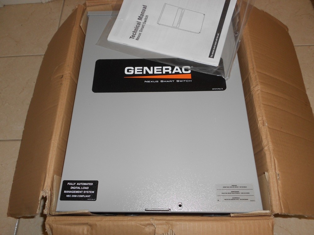 GENERAC MODEL RTSX100A3 TRANFER SWITCH 100 AMP 120/240 VOLT SINGLE PHASE