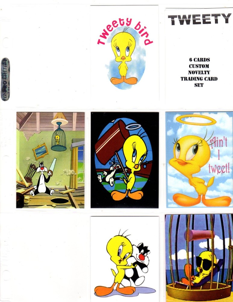 TWEETY   CUSTOM TRADING CARD 6 CARDS   SET