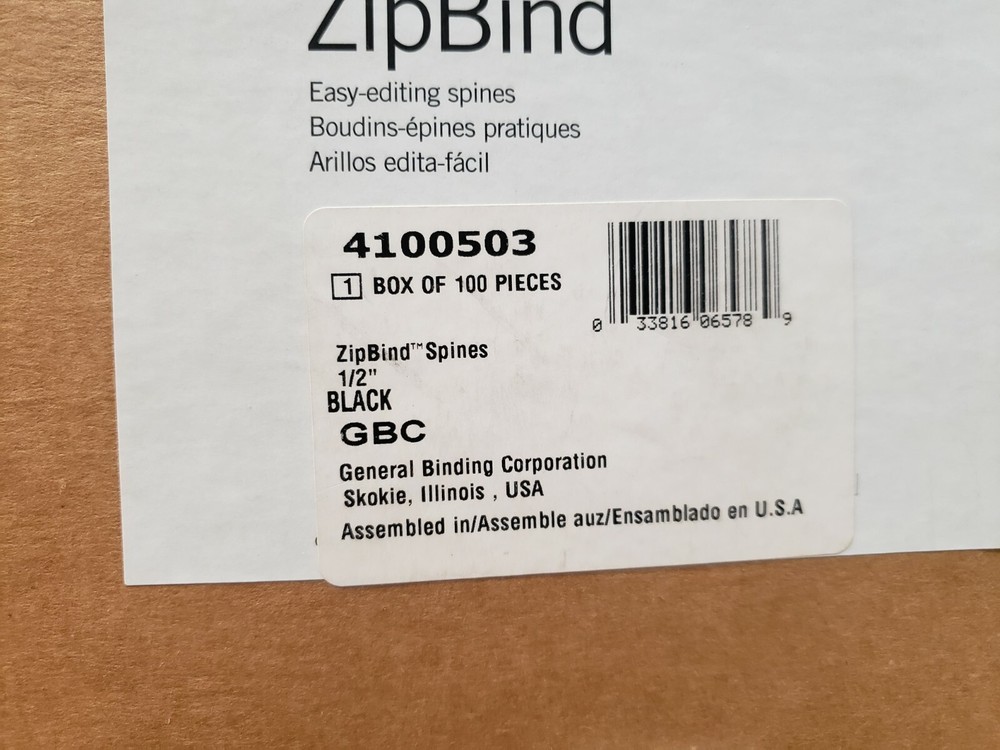 GBC ZipBind Easy Edit Binding Spines, Pack Of 100, Four Variations