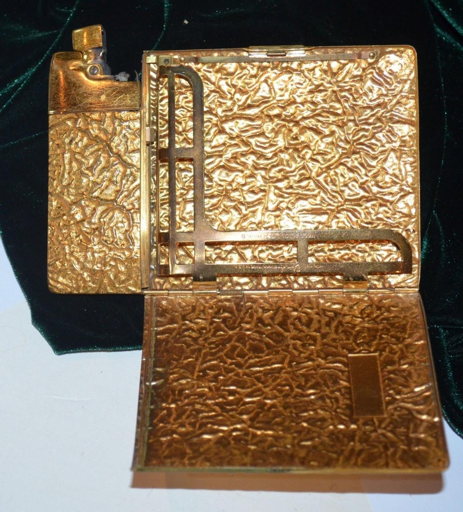 Elgin American Magic Action Lite-O-Matic Cigarette Case & Lighter Gold