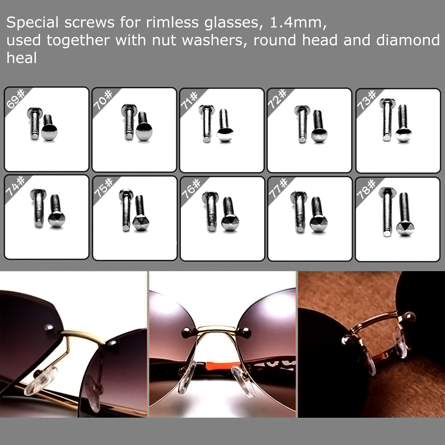 Screw Nut Nose Pad Optical Repair Tool Assorted Kit Set For Eyeglass Sunglasses
