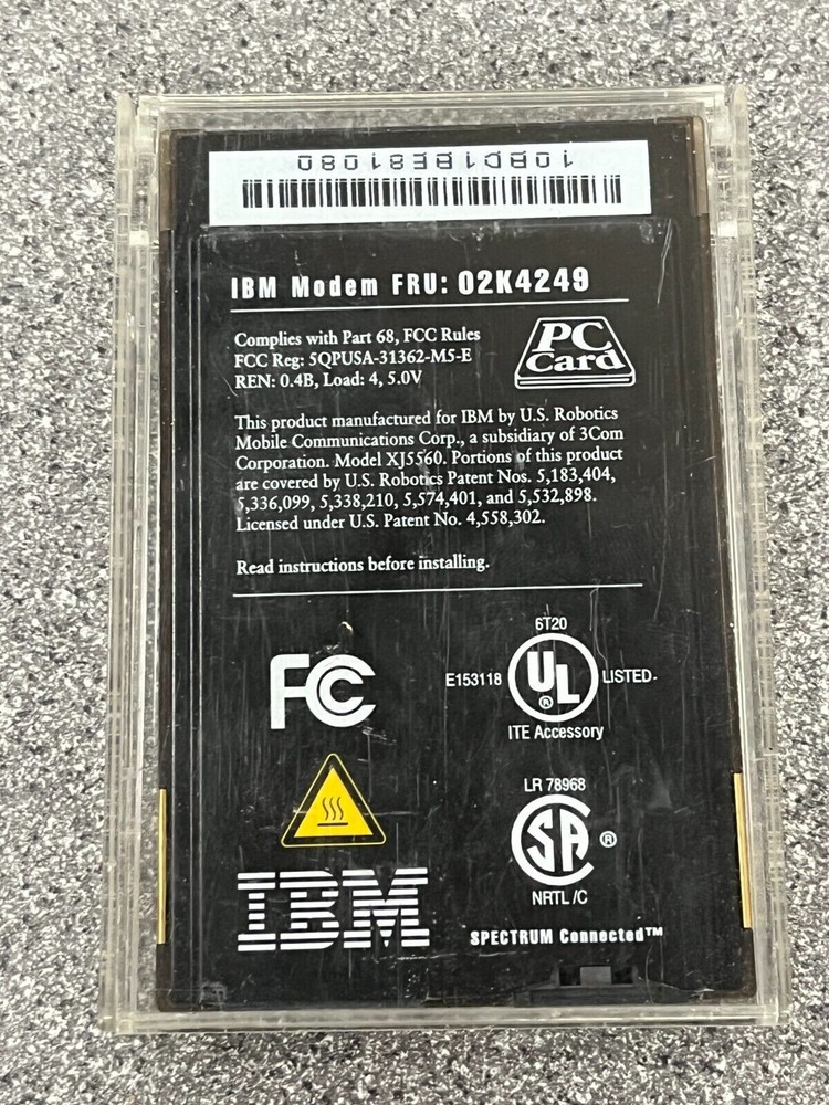 PC Card Data/Fax Modem 56K Modem/Cellular Capable with XJACK Connector 02K4249